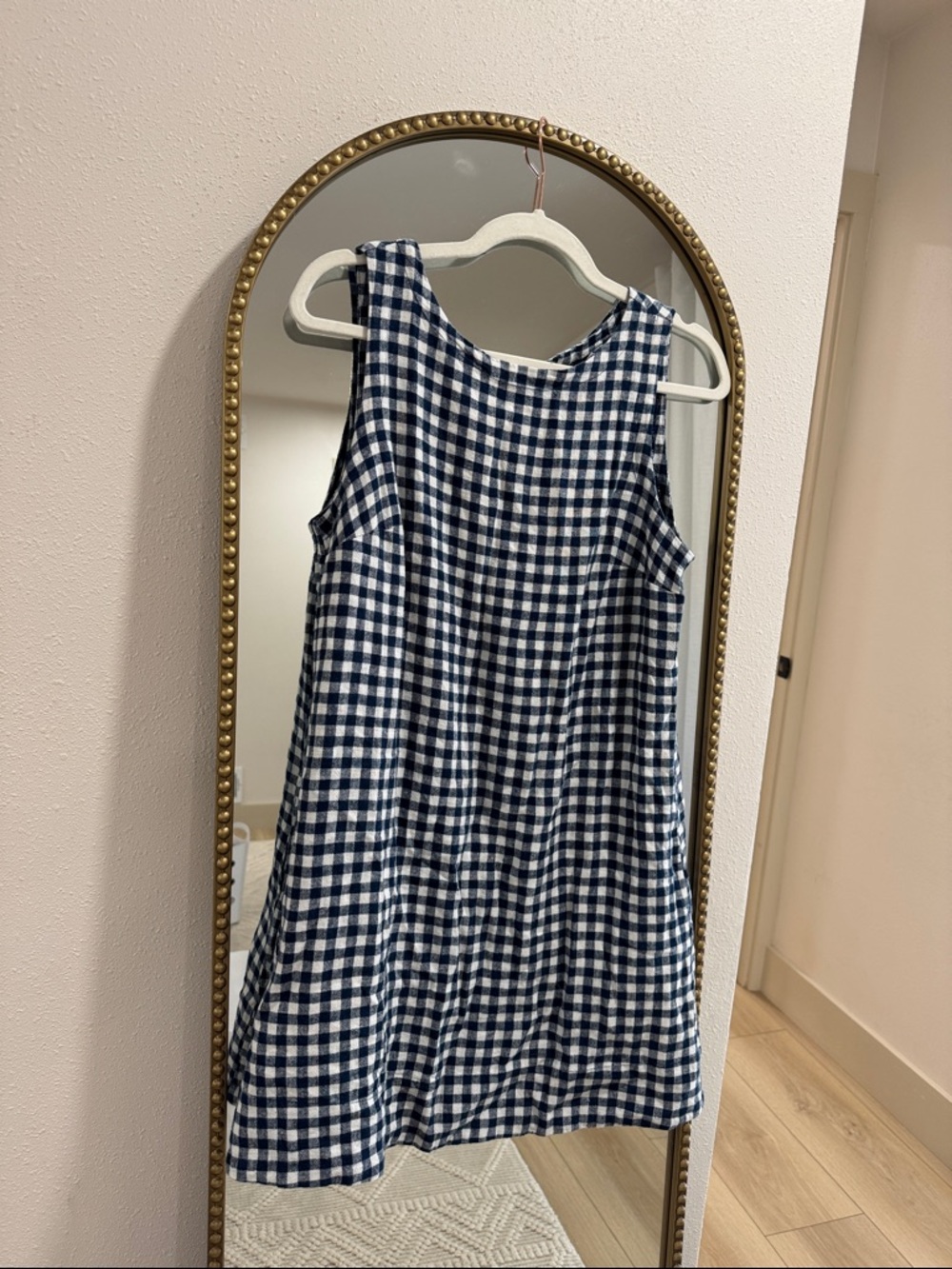 Old Navy Navy & White Gingham Sleeveless Mini Shift Dress